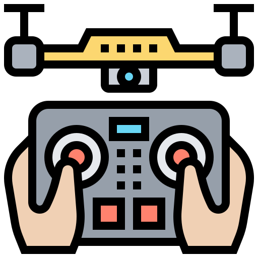 Licensed drone photography and aerial videography icon for construction progress, real estate marketing, infrastructure inspection, tourism, and event coverage in Qatar.